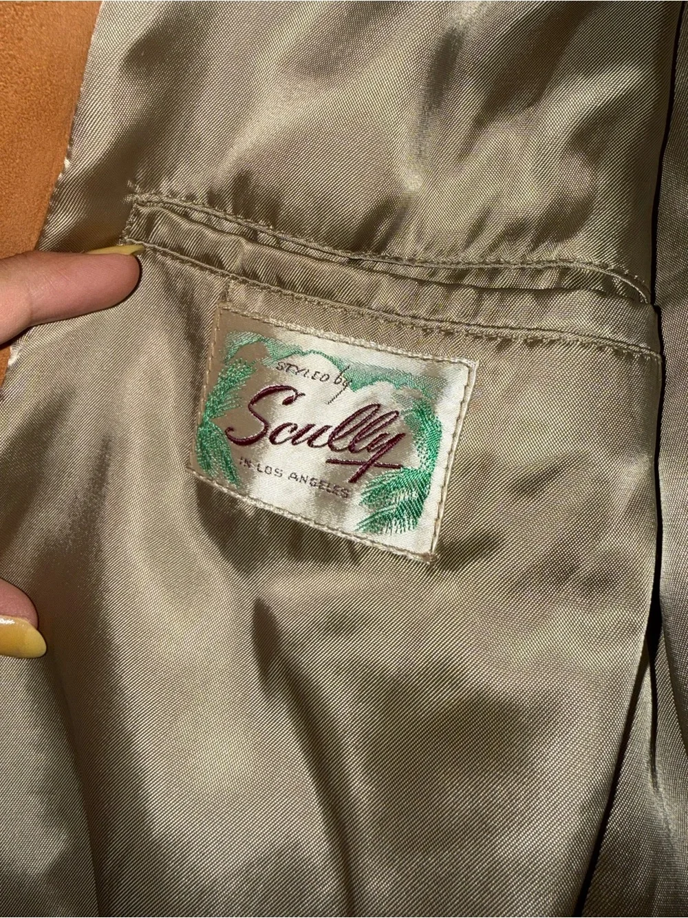 Vintage 70s Scully Tan Suede Leather Western Blazer Car Coat Jacket